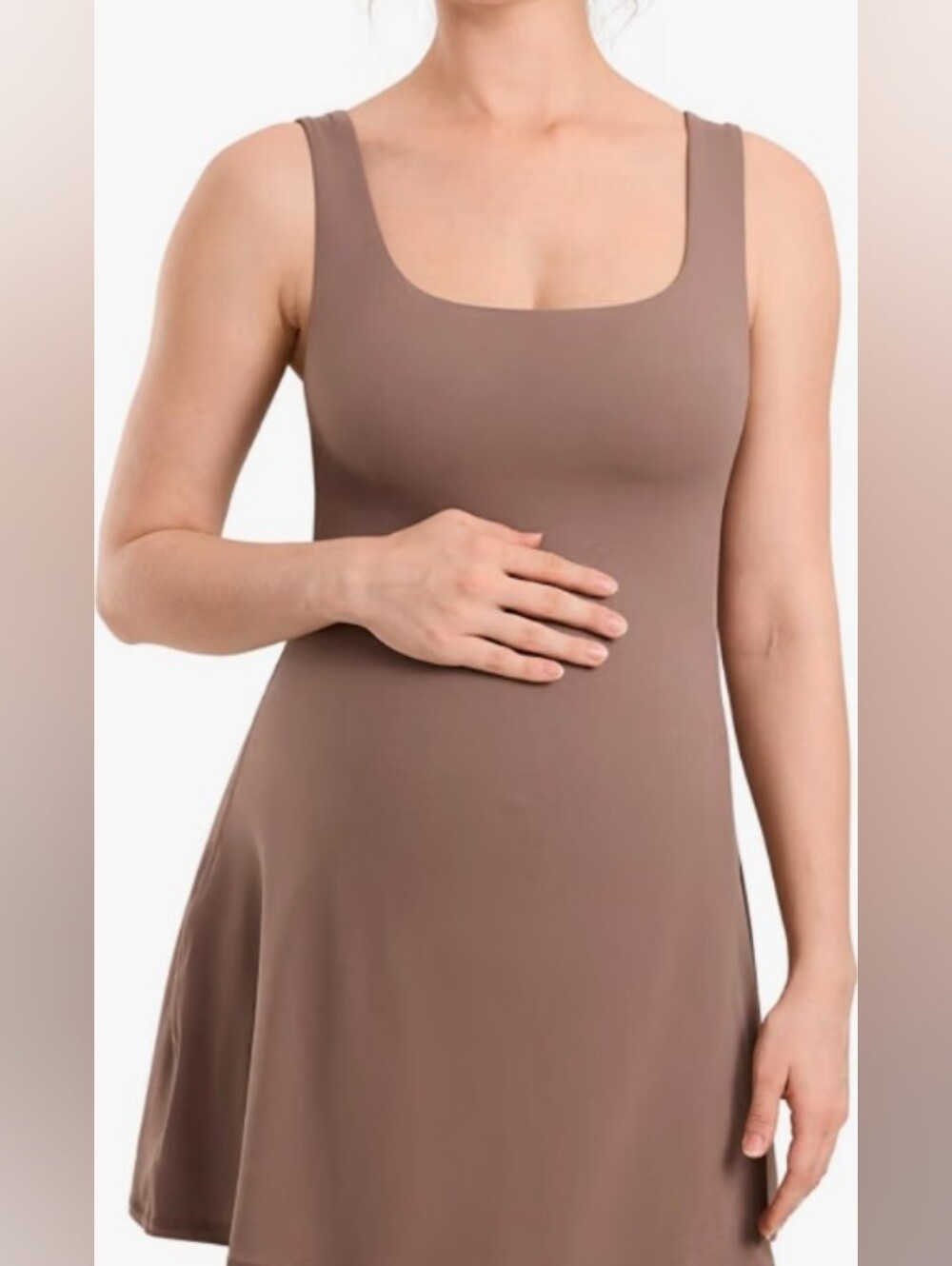 Momanda Maternity Athletic Dress Brown Purple Extra Large Built-in Shorts